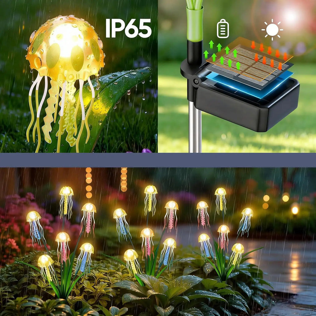 Garden Solar Lights Jellyfish Design Waterproof Pathway Lighting