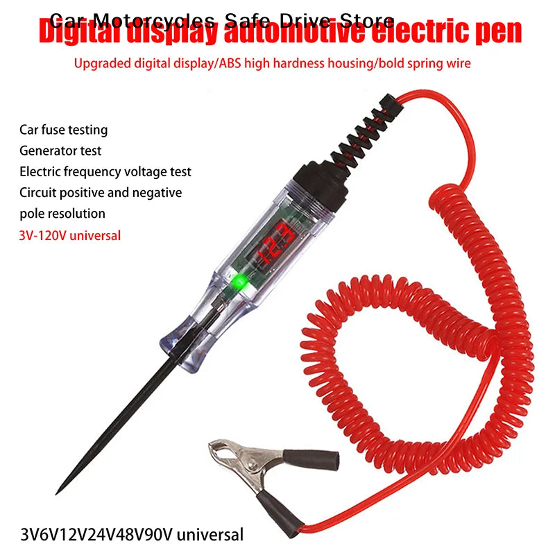 CMHot Heavy Duty 5-120V Backlit Digital LED Circuit Tester Auto Test