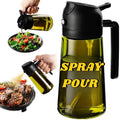 500ML Dark Cooking Oil Sprayer for Cooking 2 in 1 Olive Oil Dispenser and Oil Spray Bottle for Air Fryer, BBQ, Baking, Salad Zpaxo BLACK