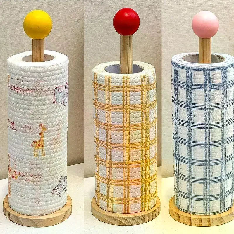 Wood Toilet Paper Holder No Drill Kitchen Storage Tissue Hanger Zpaxo