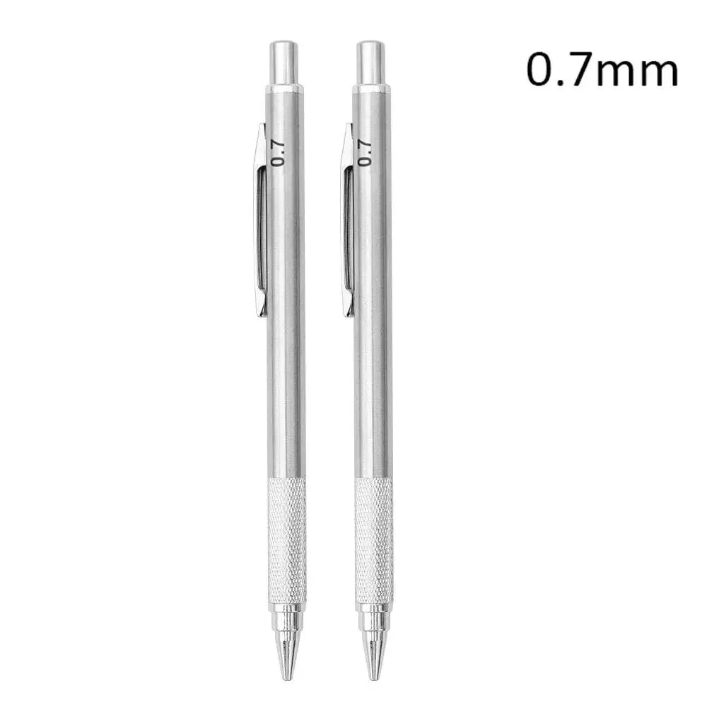 Mechanical Pencil 0.3 0.5 0.7 0.9 1.3 2.0mm 3.0mm Low Center of Gravity Metal Drawing Special Pencil Office School Art Supplies Zpaxo 2Pc Pencil 0.7mm