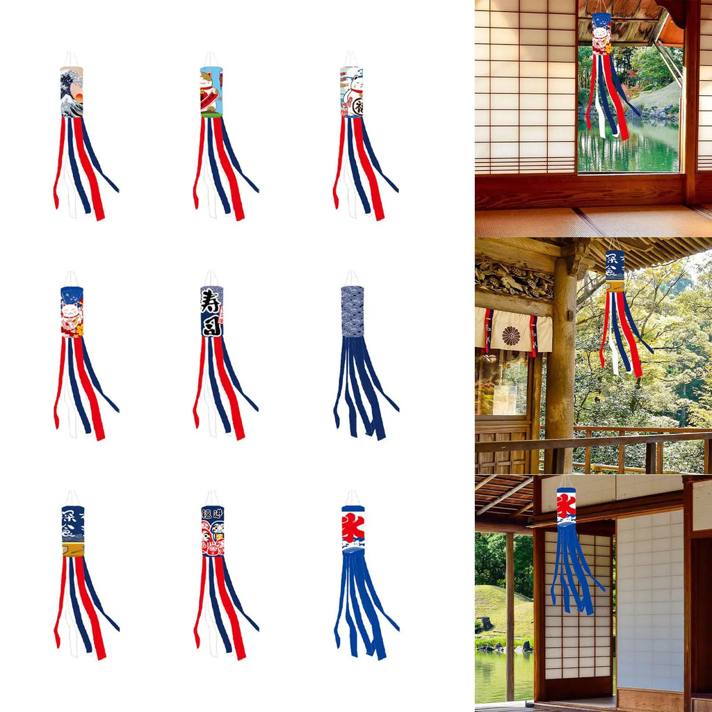 Carp Japanese Wind Pipe Flag Polyester Creative Hanging Decorations for Sushi Bar Restaurant Home Festival Outside Gifts Zpaxo