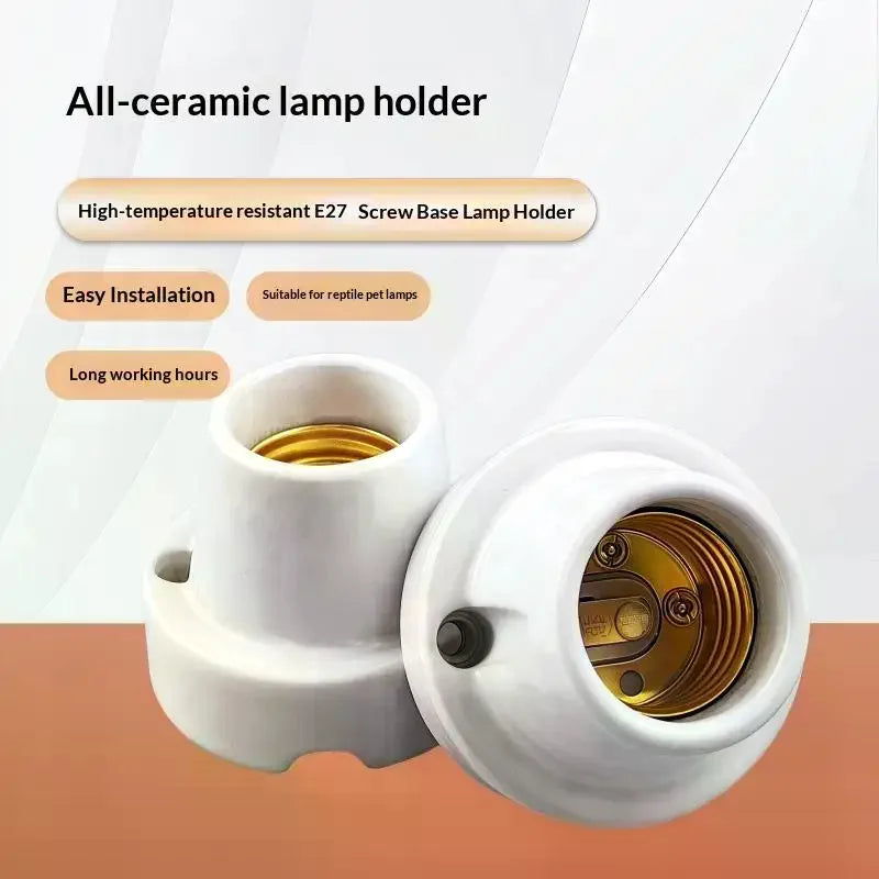 1Pcs Lighting Fittings E27 Holder Outdoor Engineering Modified Lamp Base Socket Screw Ceramic Waterproof Explosion-proof Lamp Zpaxo