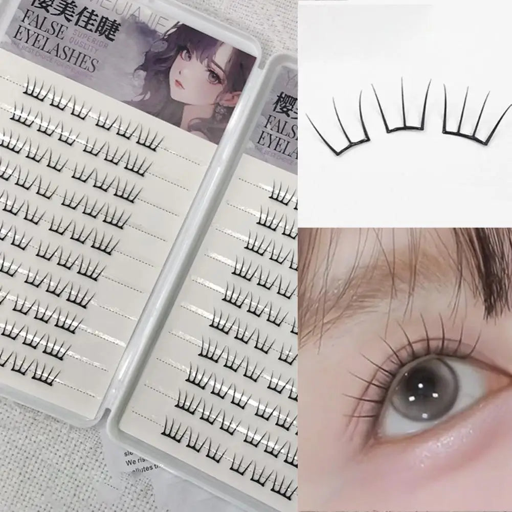 Self-adhesive Segmented False Eyelashes No Glue Individual Lashes Cluster Natural Korean Small Thin Wispy Cluster False Eyelash Zpaxo A