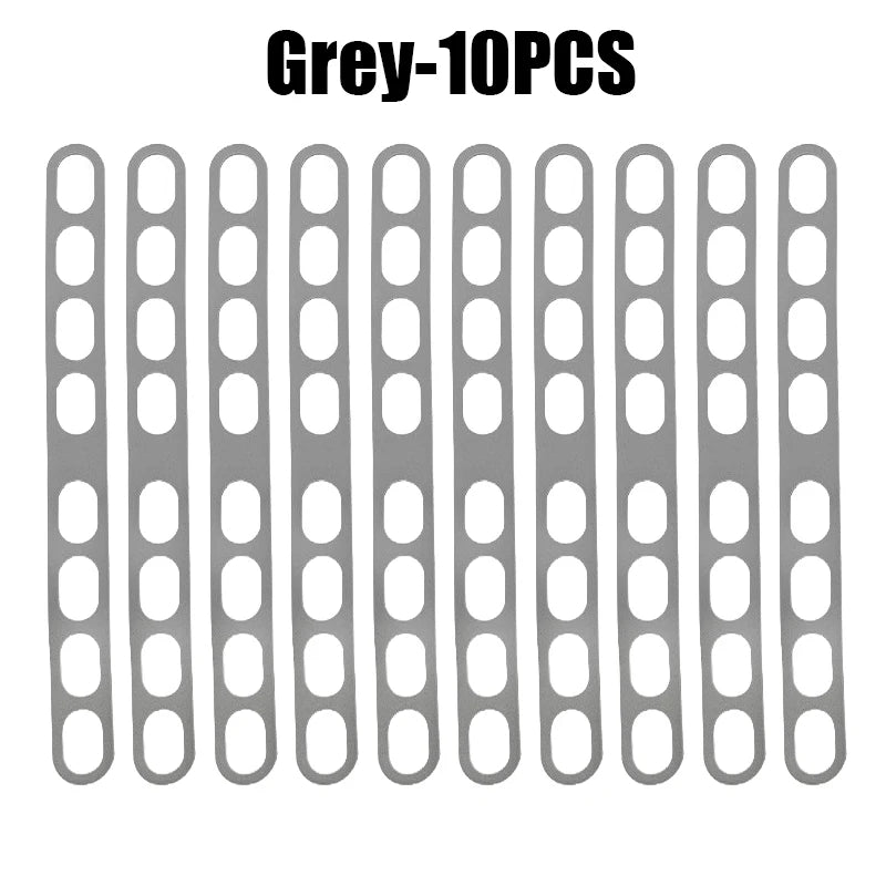 Reusable Silicone Universal Lid Holder Strap Elastic Band Pot Lids Zpaxo Grey 10PCS