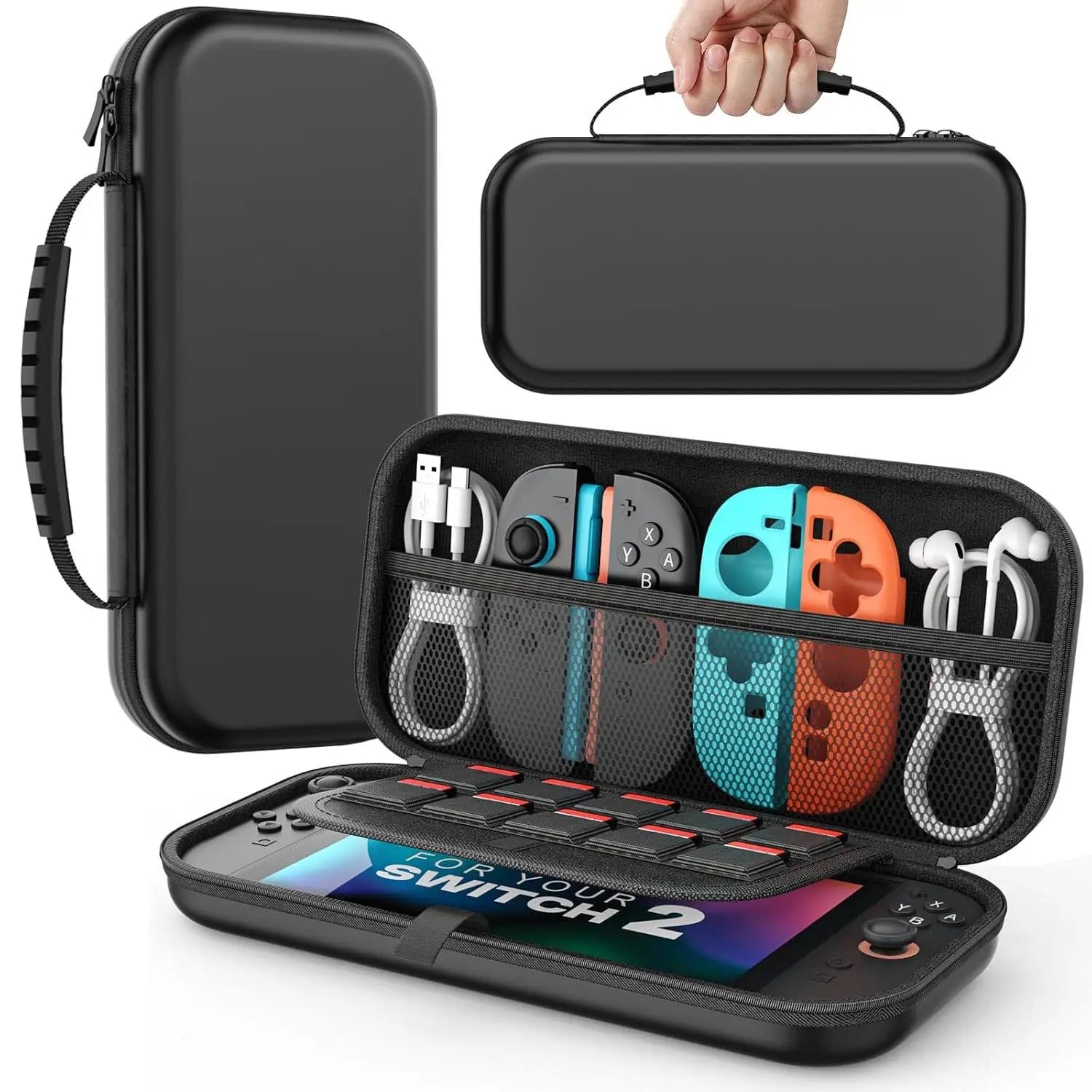 Storage Bag For Nintendo Switch Console Carrying Case For Switch OLED with 20 Games Cartridges Protective Hard Shell Storage Bag Zpaxo
