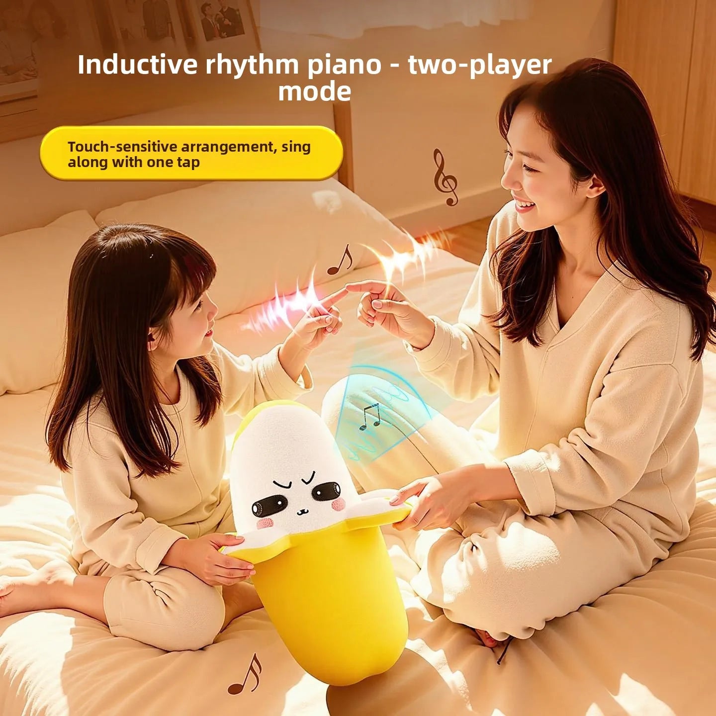 Banana Sensor Rhythm Plush Keychain Musical Portable Creative Fruit