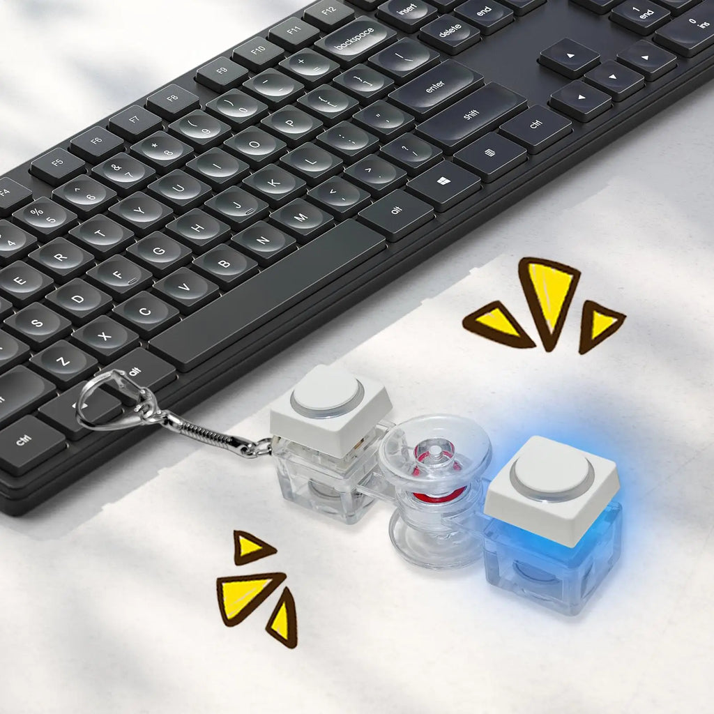 Keyboard Keychain Realistic LED Light Up Keychain Funny Clicky Toys For Kids Adults Schoolbag Cell Phone Backpack Suitcase Zpaxo