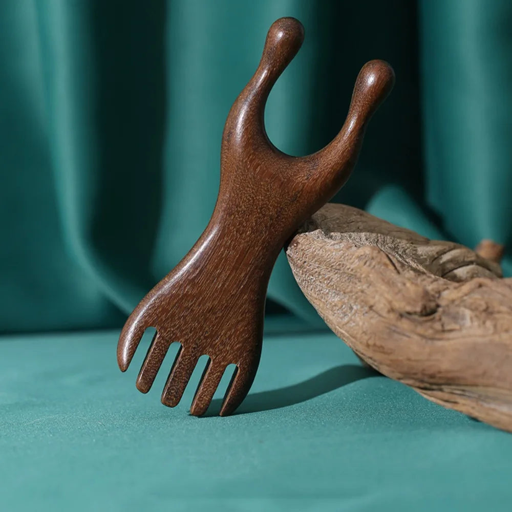 Sandalwood Body Meridian Massage Comb Wide Tooth Animal Shaped Wood Zpaxo 5