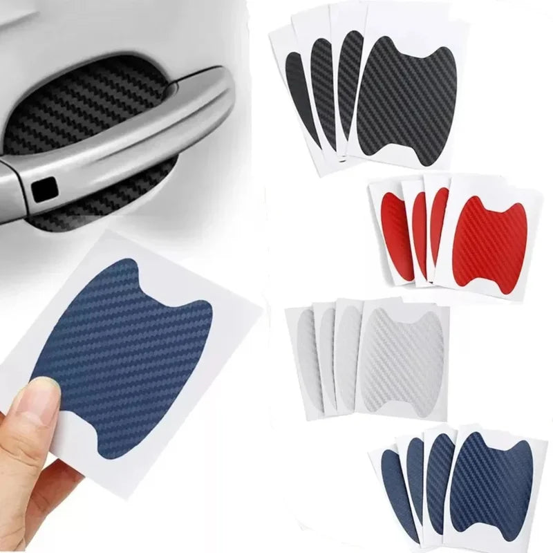 4-Pack Carbon Fiber Car Door Handle Protection Film Set