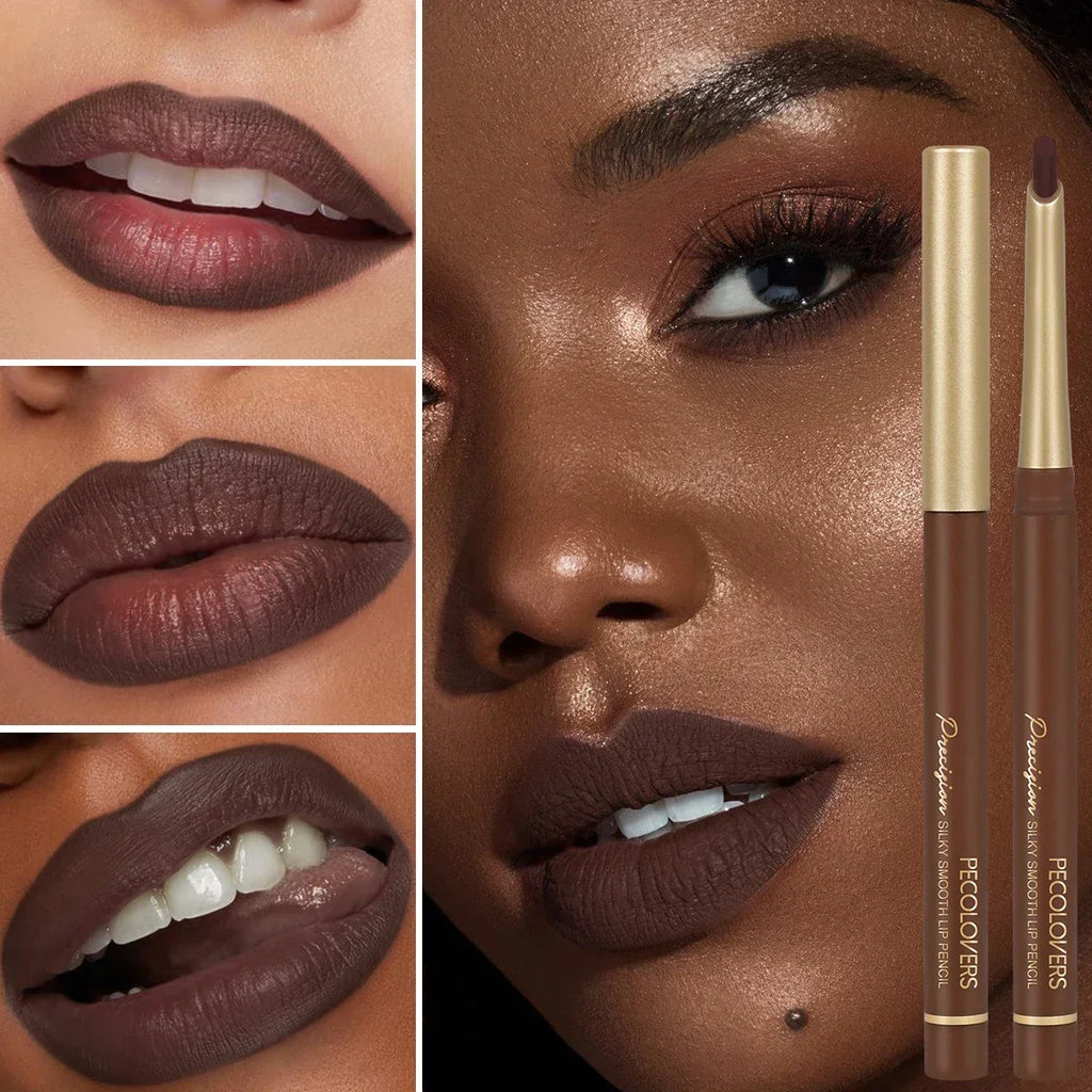 Long-Lasting VelvetLip Liner Pencil Matte Water-resistant Ultra-Fine Smooth for All Skin Tones Brown Mixed Color Zpaxo