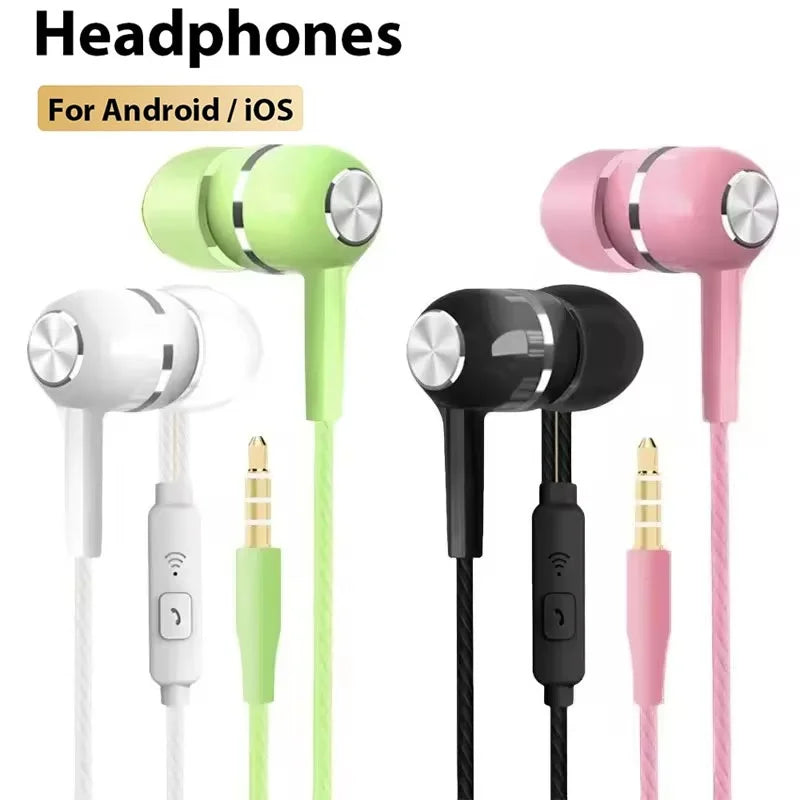 3.5mm Wired Headphones Microphone Volume Control Stable Wired Audio Signal For Smartphone PC Laptop Daily Commute Audio Supplies Zpaxo