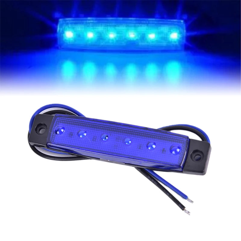 CM 12V 6LEDS Lorry Side Marker Indicator Low Led Trailer Light Rear Zpaxo Blue