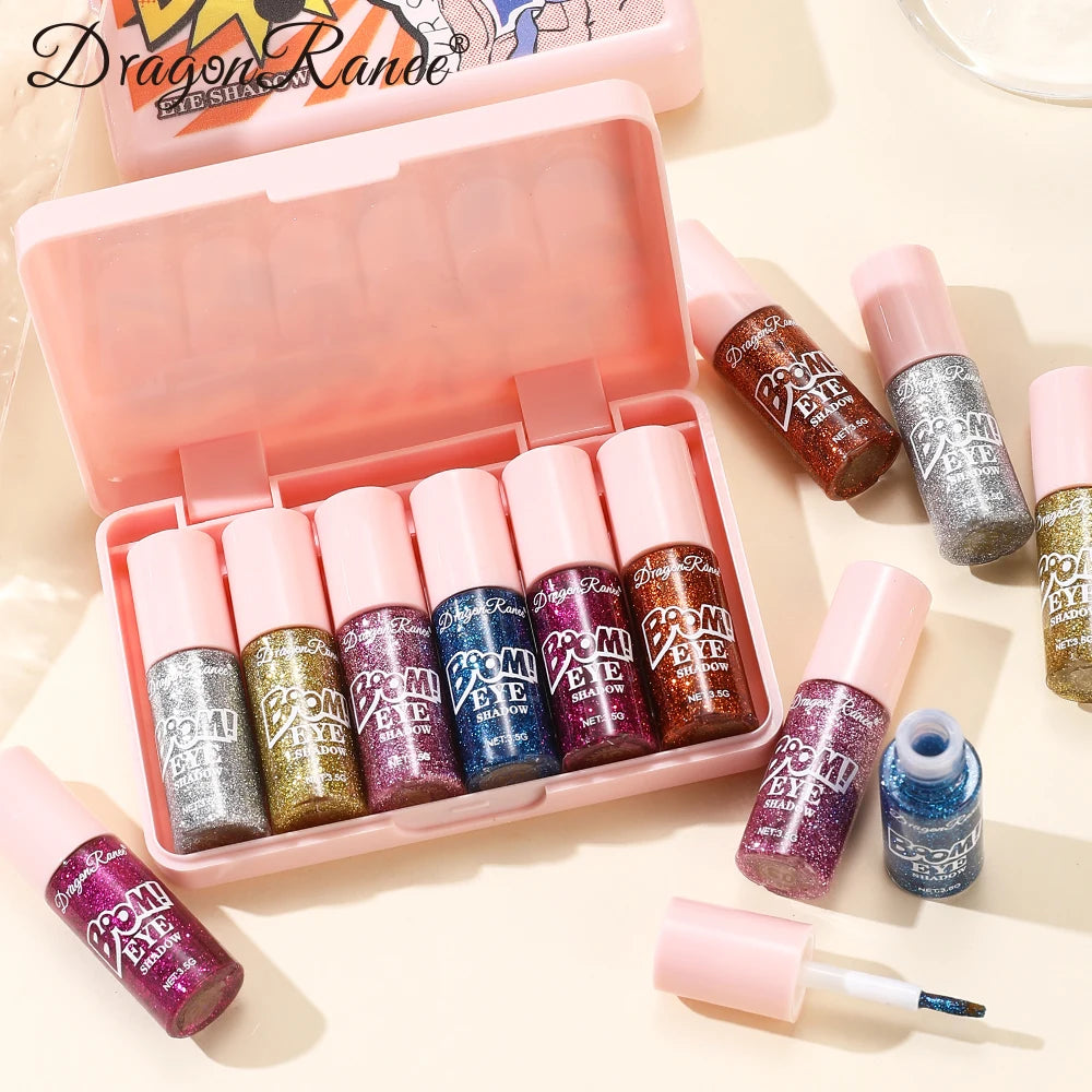 Six Piece Eye Shadow Cover Box, Fine Glitter, Pearlescent, Waterproof, Delicate Makeup, Non-Smudging, Holiday Stage Party, Versatile Zpaxo