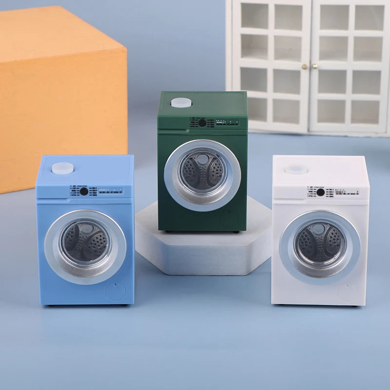 Toy Washing Machine Dollhouse Miniature Drum Washer Model Zpaxo