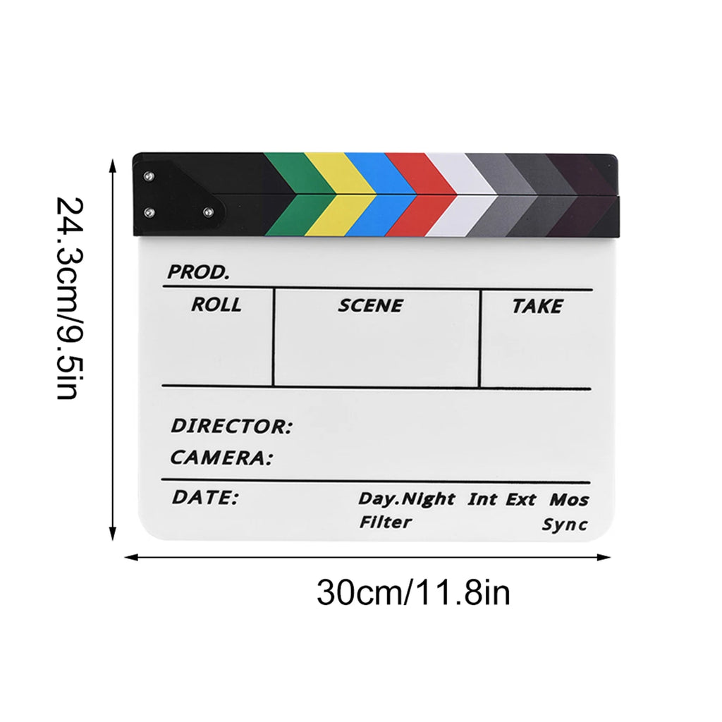 Professional Clapper Acrylic Clapboard Dry Erase TV Film Movie Director Cut Action Scene Clapper Board Slate with Pen Eraser Zpaxo