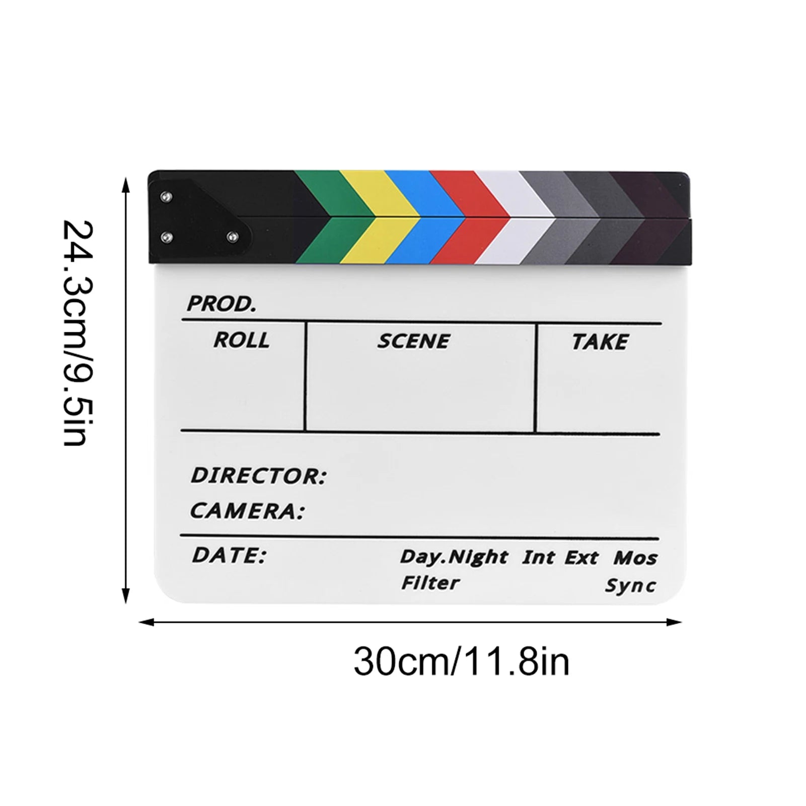 Professional Clapper Acrylic Clapboard Dry Erase TV Film Movie Director Cut Action Scene Clapper Board Slate with Pen Eraser Zpaxo