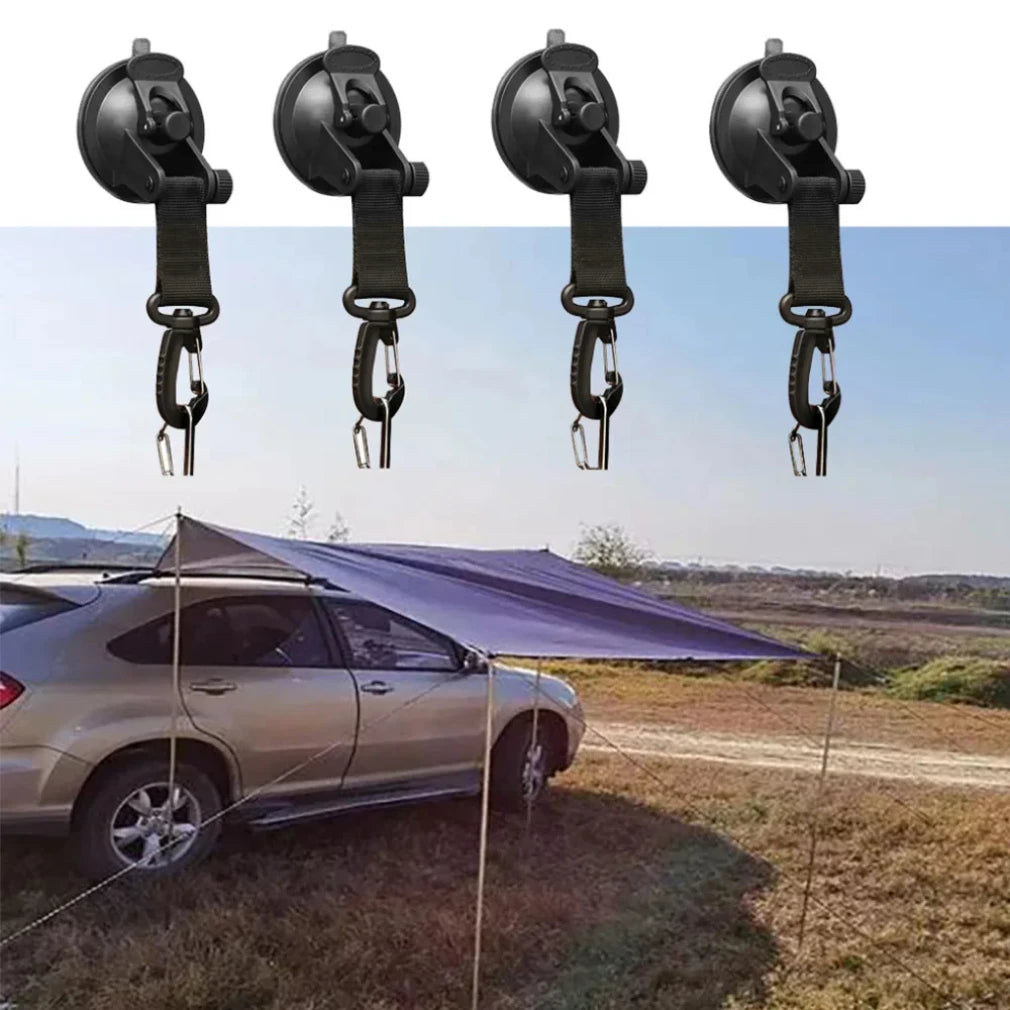 Suction Cup Hook Swivel Red 4 Pack Cups Window with Hooks Strong Car Awning Clips Camper Van Accessories Zpaxo