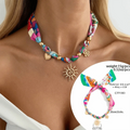 Bohemian INS Printed Scarf Necklace Stylish Lightweight Starfish Shell Necklace Trendy Comfortable Vacation Jewelry Zpaxo 3