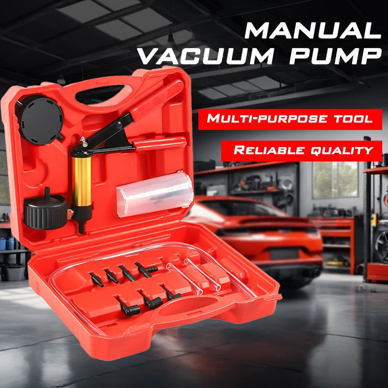 2-in-1 Vacuum & Pressure Hand Pump Tester for Auto Brake Fluid Drain, Includes Sturdy Aluminum Manometer and Suction Pistol Zpaxo