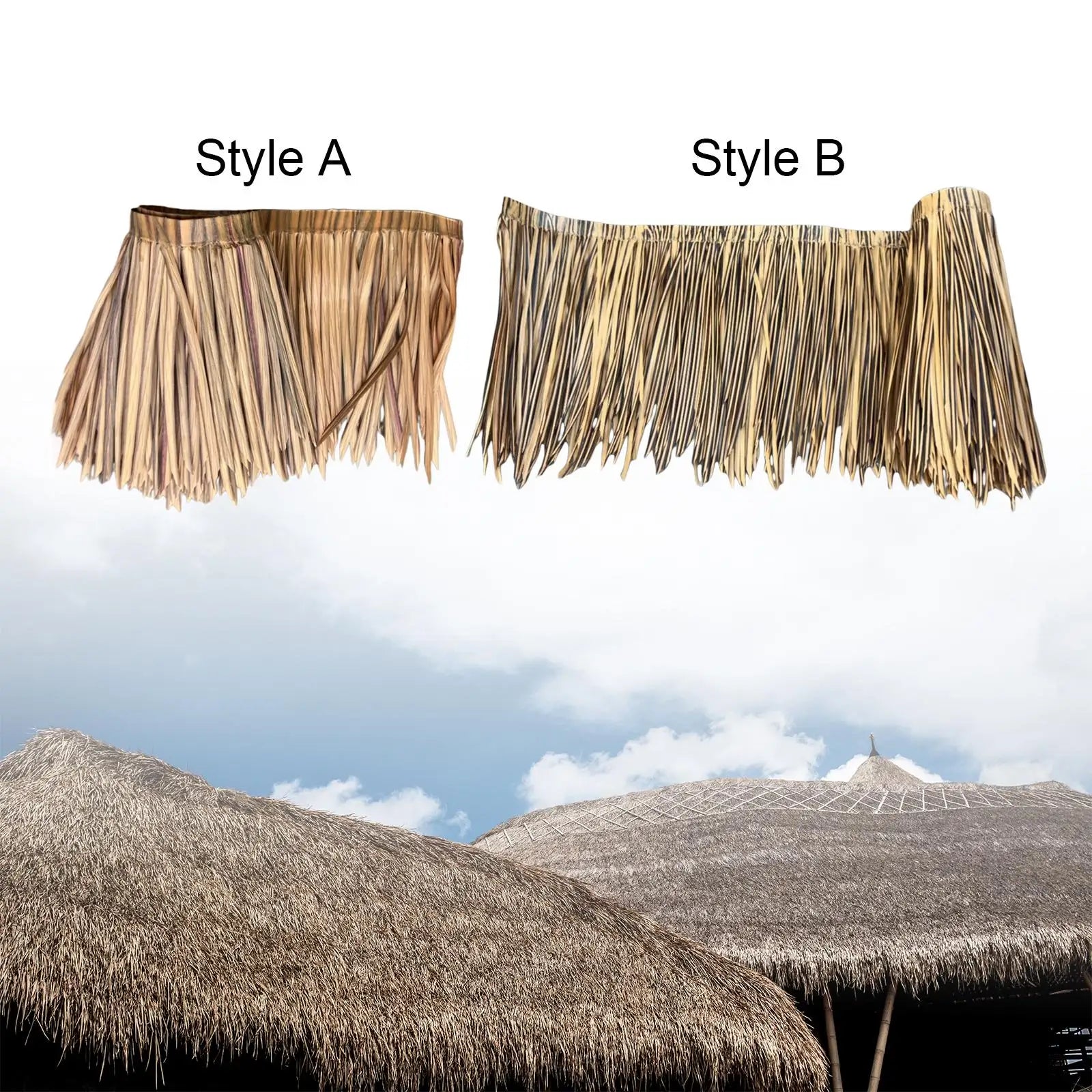 DIY Artificial Thatch Roll Durable Easily Install Versatile PE Zpaxo