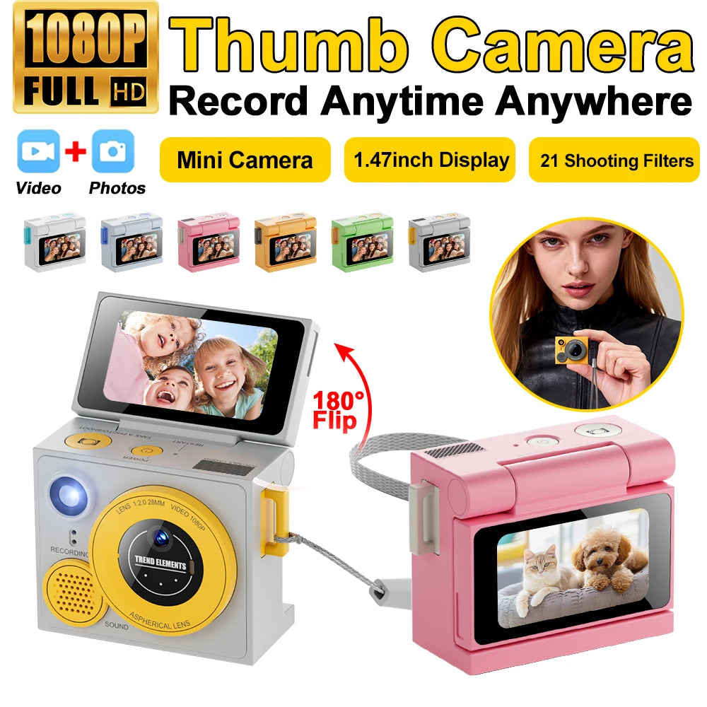 G13 Digital Camera 180° Flip Screen Selfile Keychain Camera Retro Support Memory Card HD Very Small Camcorder Video Recorder New Zpaxo