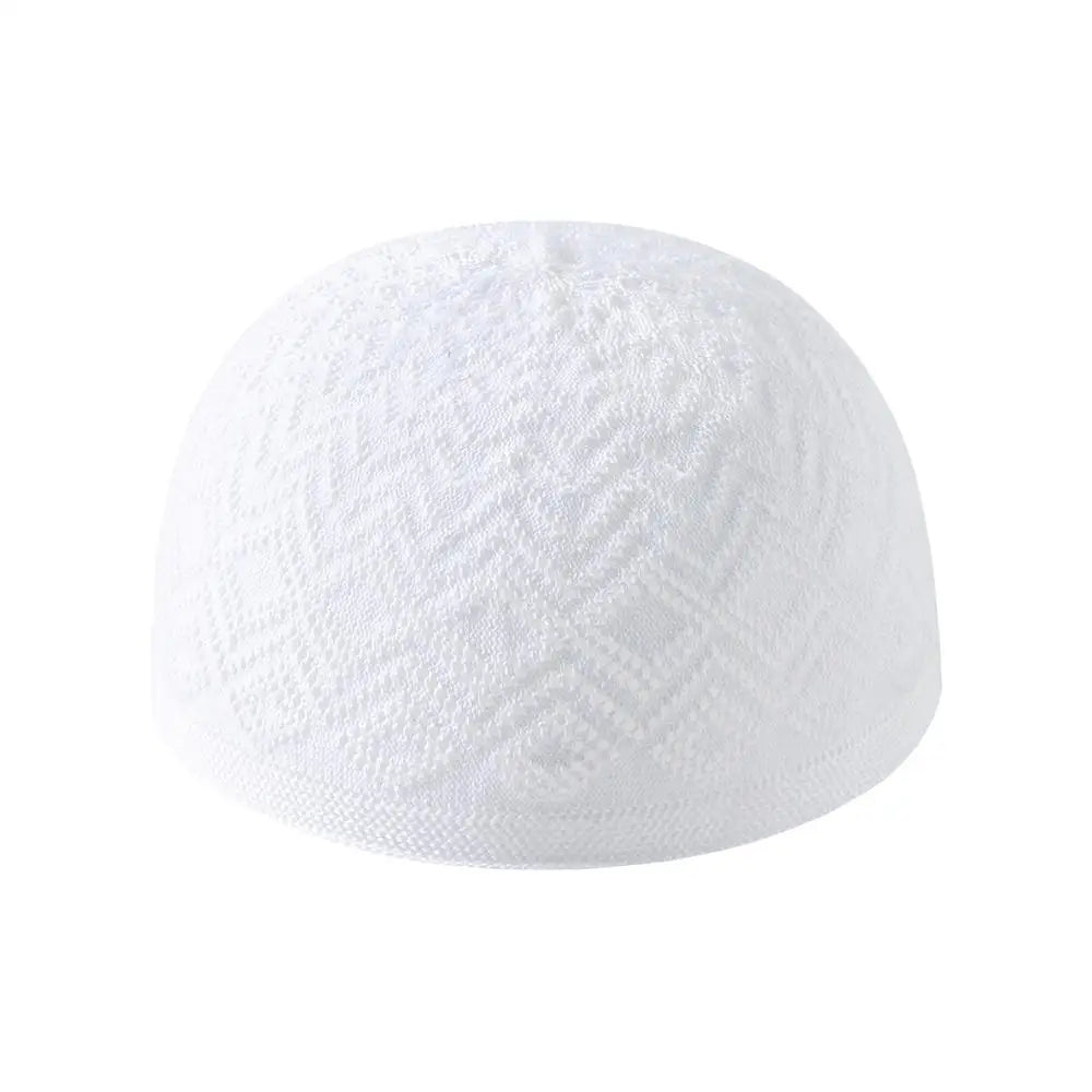 Kufi Hat Elastic Breathable Stretchable Soft Embroidery Cap Crochet