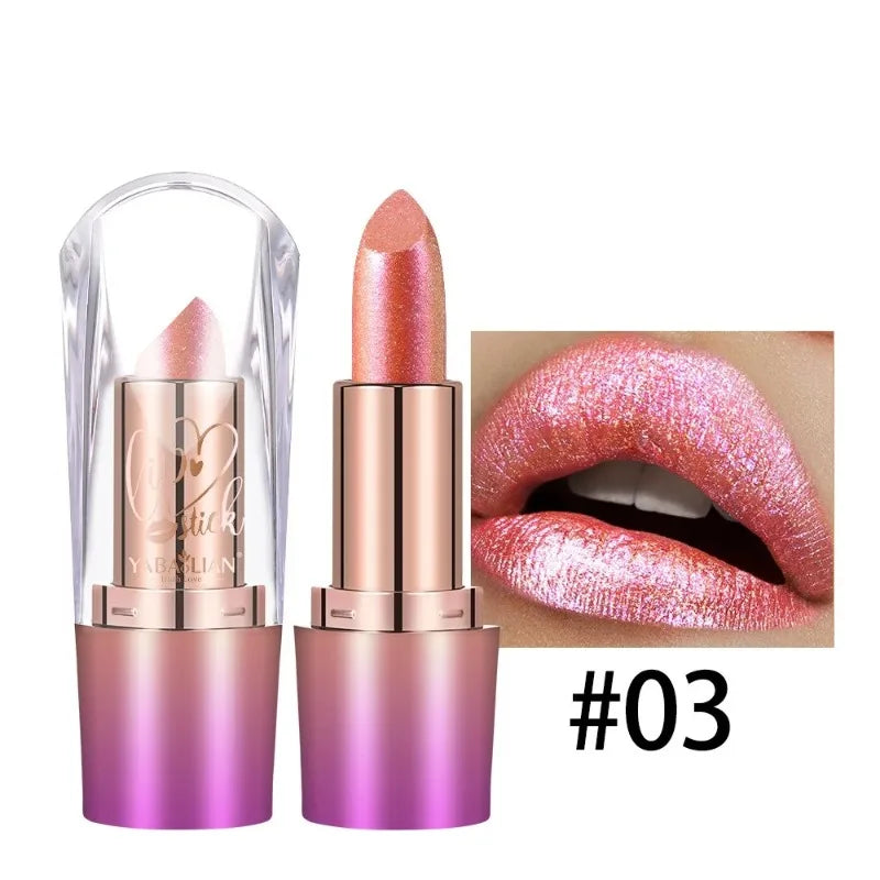 Holographicradiance Lipstick Metallic Glitter Long-wear Lightweight