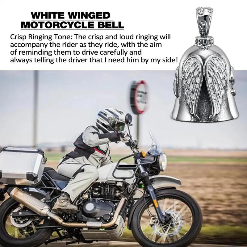Guardians Angel Ride Cycling Motorcycle Bell Keychain Titanium Steel