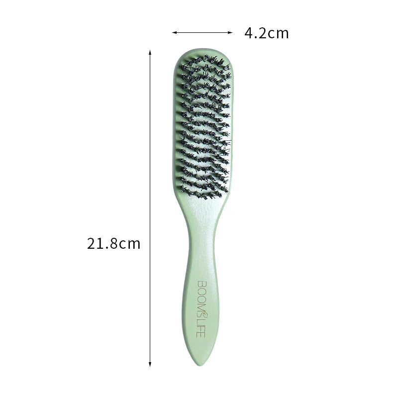 BOOMSLIFE Custom Hard Nylon Bristle Wood Beard Brush for Men Grooming Beard Wood Comb Beard Wooden Handle Men Beard Comb Zpaxo Green color