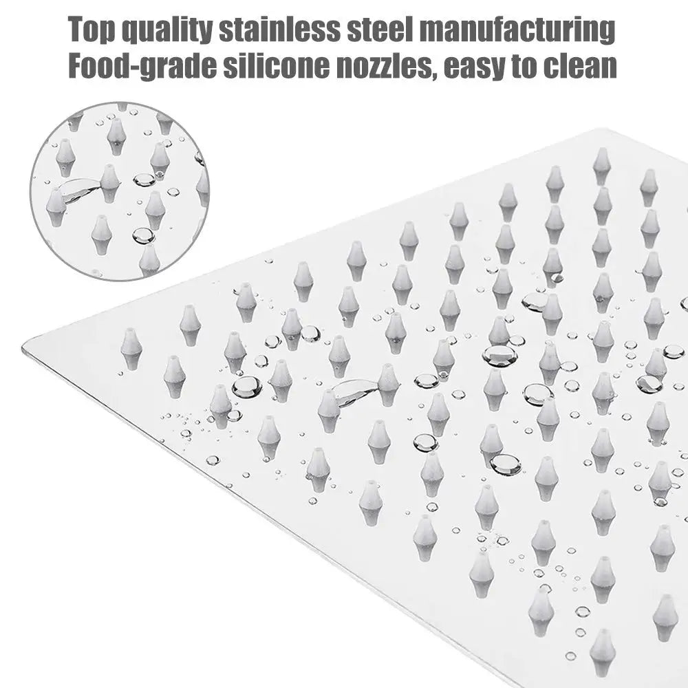 Rain Shower Head 304 Stainless Steel Square Spray Ultra-thin