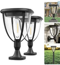 Solar Outdoor Garden Stigma LED Lights Waterproof Suitable for 360 ° Solar Outdoor RCON Lighting Lamp in Courtyards Garages Zpaxo Black-2PCS China Mainland Warm White 4000K