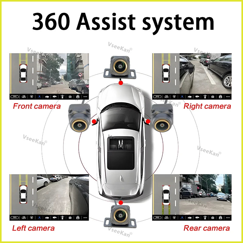 3D AHD1080P 360 Android Car Camera Panoramic View 4 Square Cameras