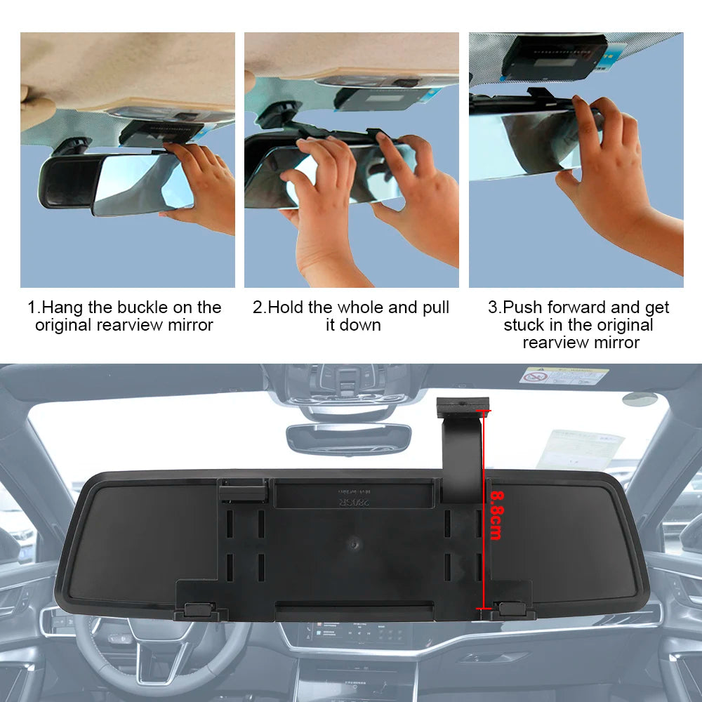 2 5D Full Creen HD Glass Car Interior Rear View Mirror 3000R Micro
