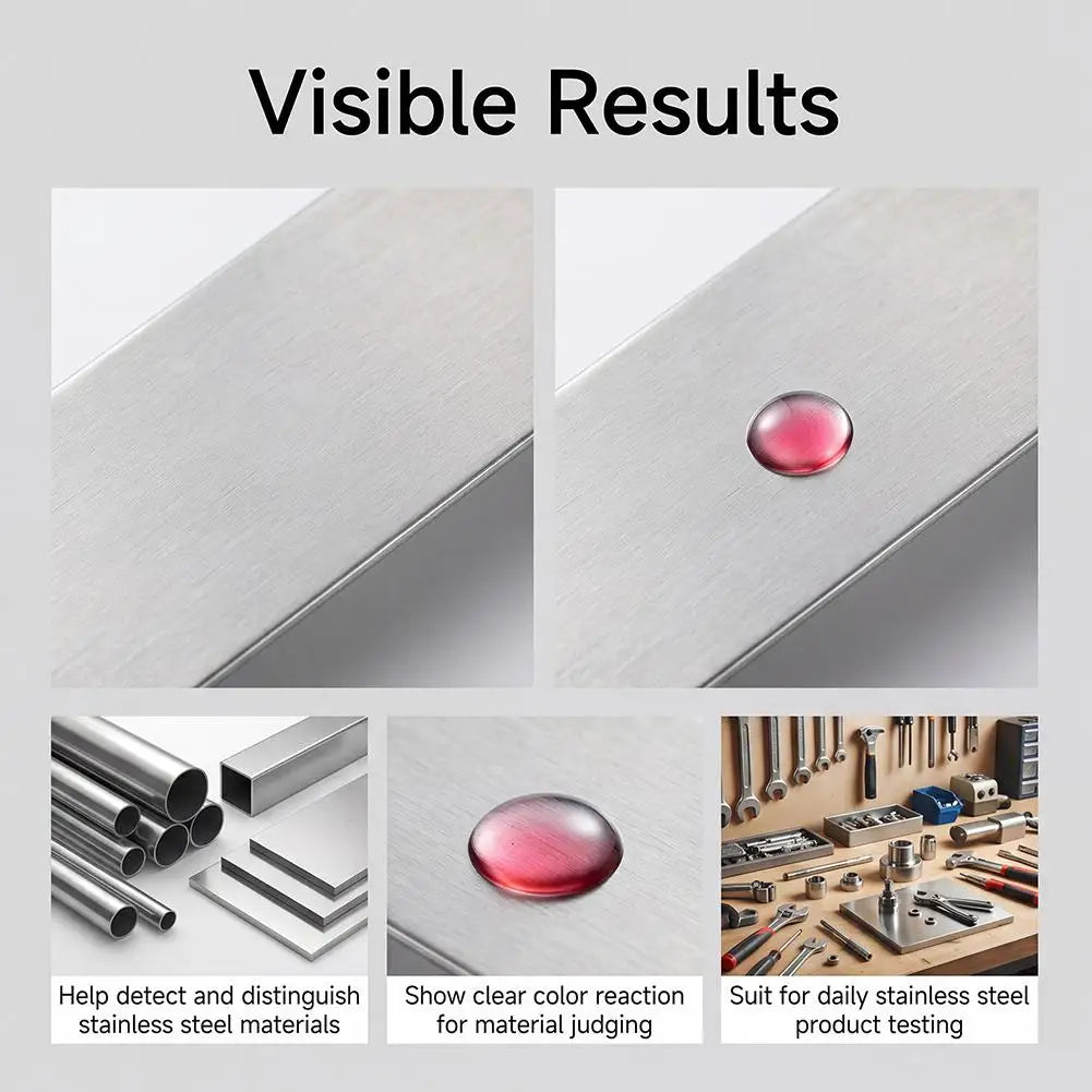 1/2pcs 12ML Stainless Steel Testing Liquid 304/201/202/301 Stainless Steel Testing Liquid Tableware Detection Agent Building Mat Zpaxo