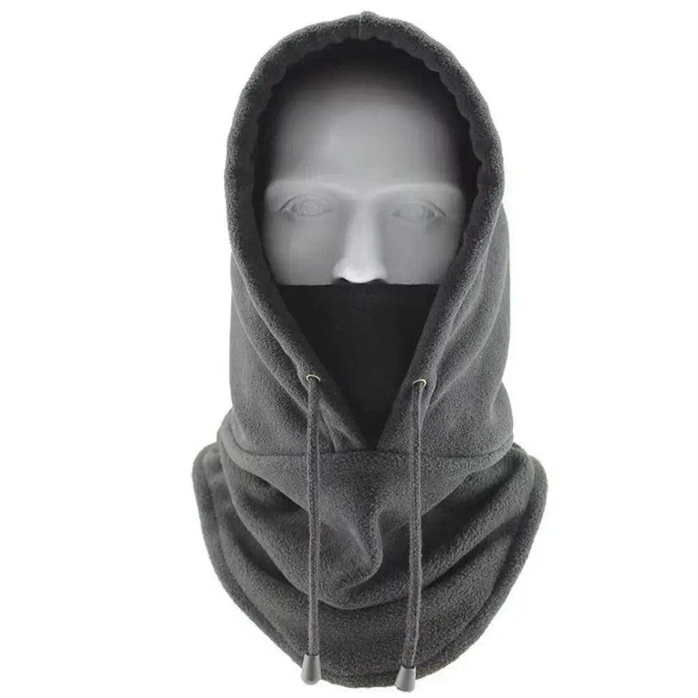 New Quality Cycling Cap Ski Balaclava Winter Windproof Cap Outdoor Hood Cap Cold Padded Hood Beanies Plush Warm Hat Polar Fleece Zpaxo Gray