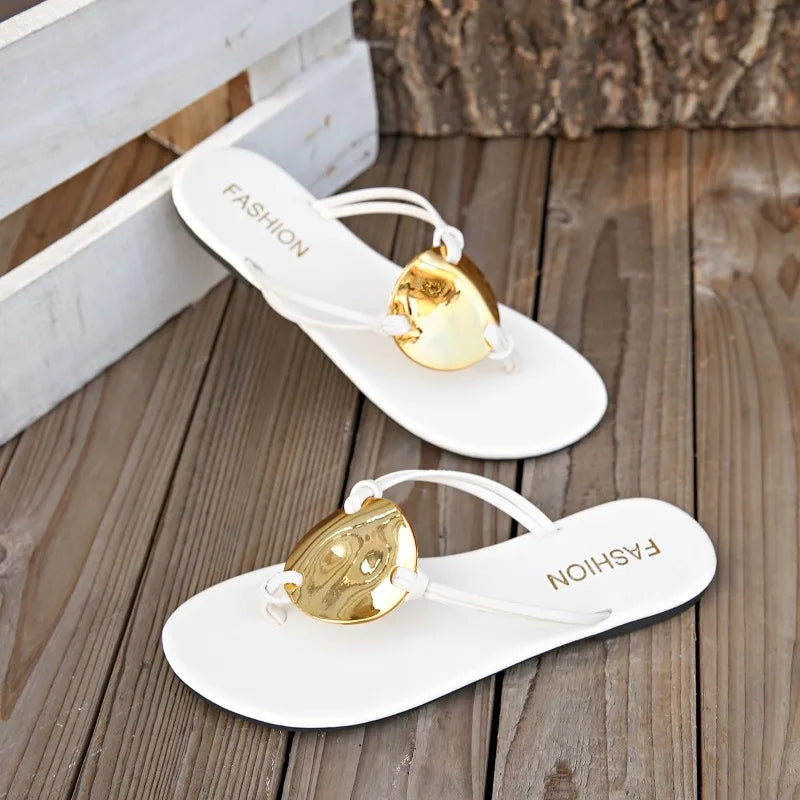 Women Slippers Summer Beach Slip Anti-slip Flip Flops Luxury Flat