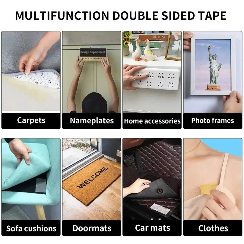 Double Sided Tape Strong Fixation Double Sided Tape Heavy Duty Translucent Mesh Waterproof Traceless Grid Carpet Adhesive Tape Zpaxo
