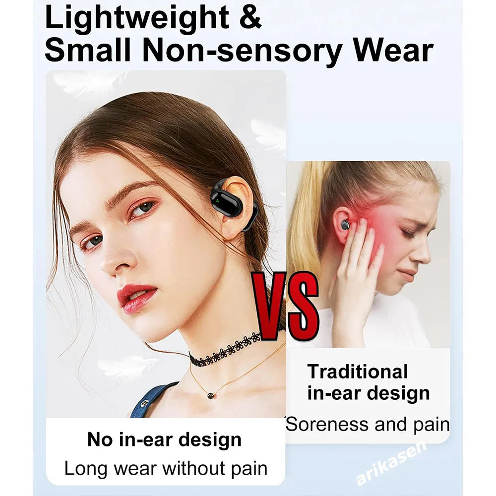 TWS Wireless Bluetooth Headphones Open Ear Earbuds Charging Case LED