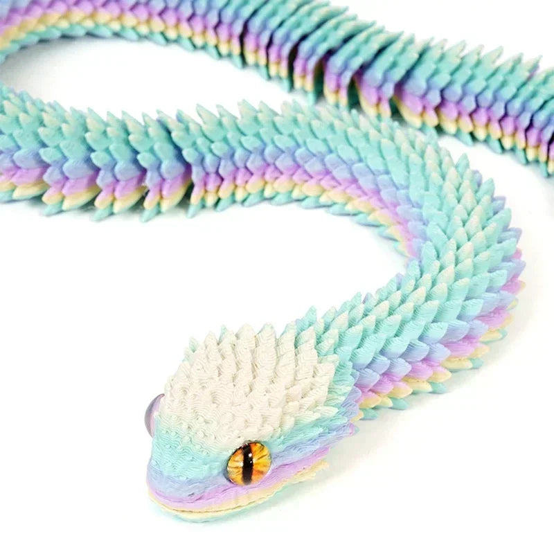 3D Printed Articulated Crystal Snake in Dragon Egg | Desk Ornament 3D Printed Figurine Zpaxo