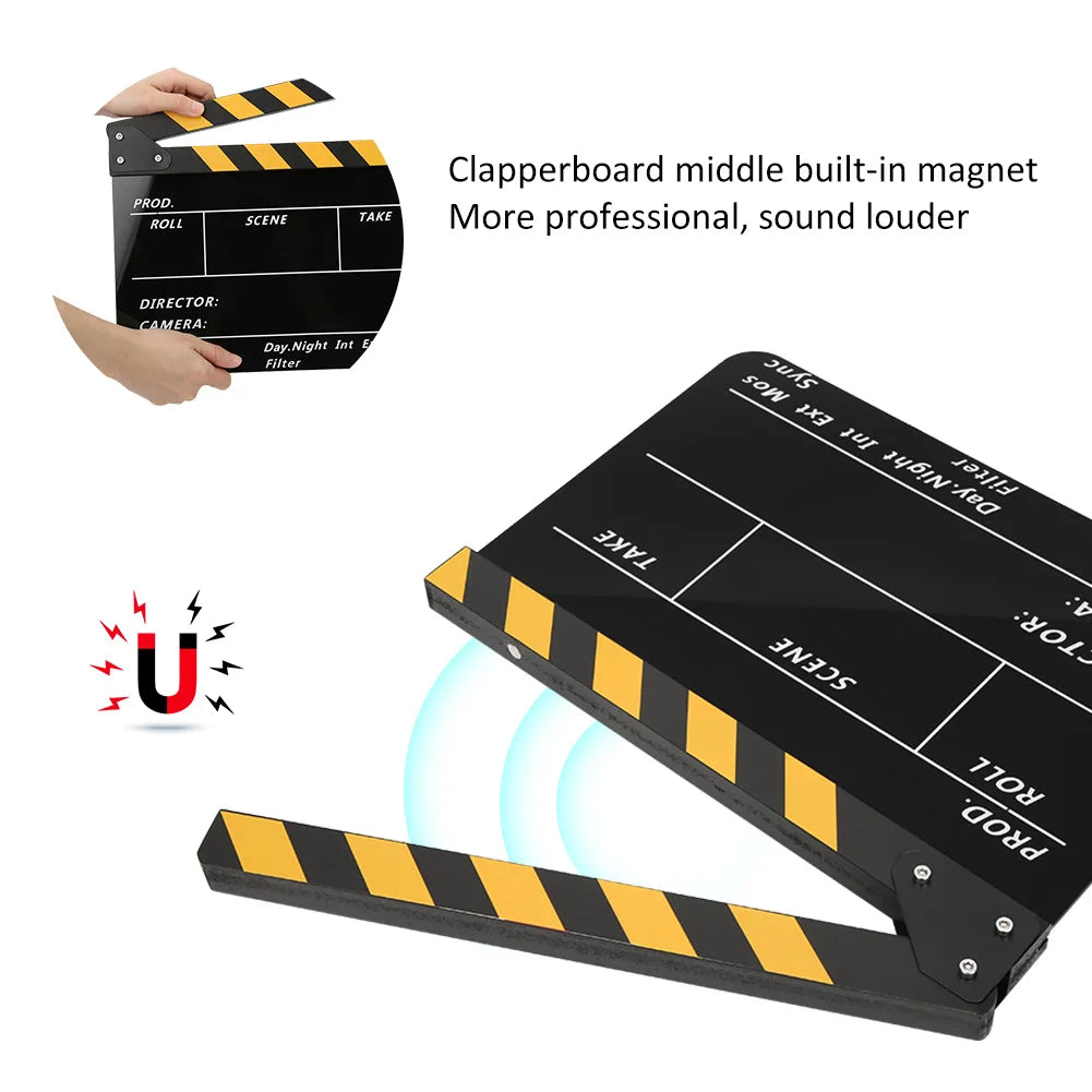Acrylic 30x25cm Clapperboard Director Movie Clappers Film Television