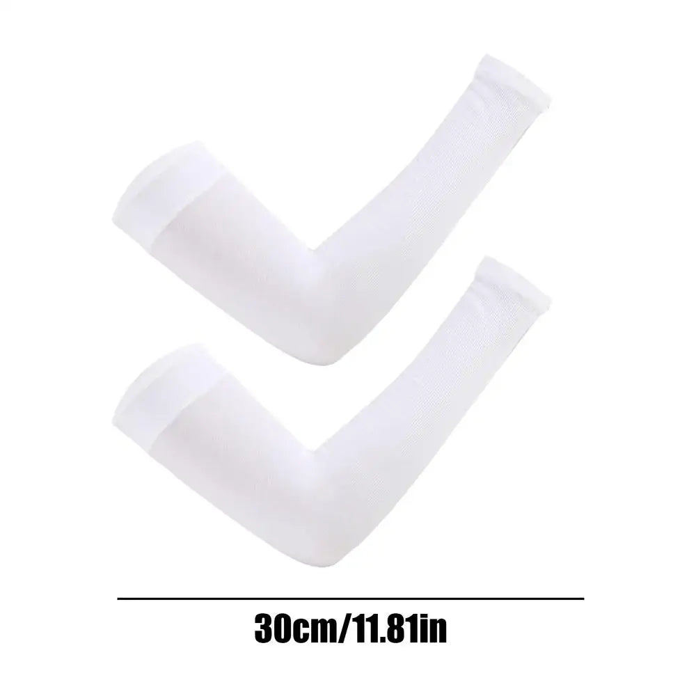Arm Sleeves 1Pairs UV Arm Sun Sleeves Breathable Protection for Driving Sports Hiking Outdoor Summer Activities Sun Protection Zpaxo White