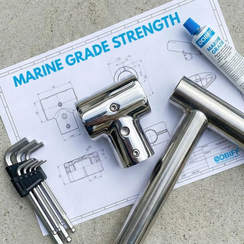 316 Stainless Steel Boat Hand Rail Fittings Corrosion Resistant 90 Zpaxo