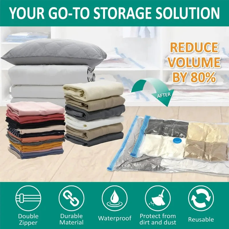 1pcs Vacuum Storage Bag for Clothing, Comforters, Blankets, Bedding Home Packing Organizers Not Include Pump Zpaxo