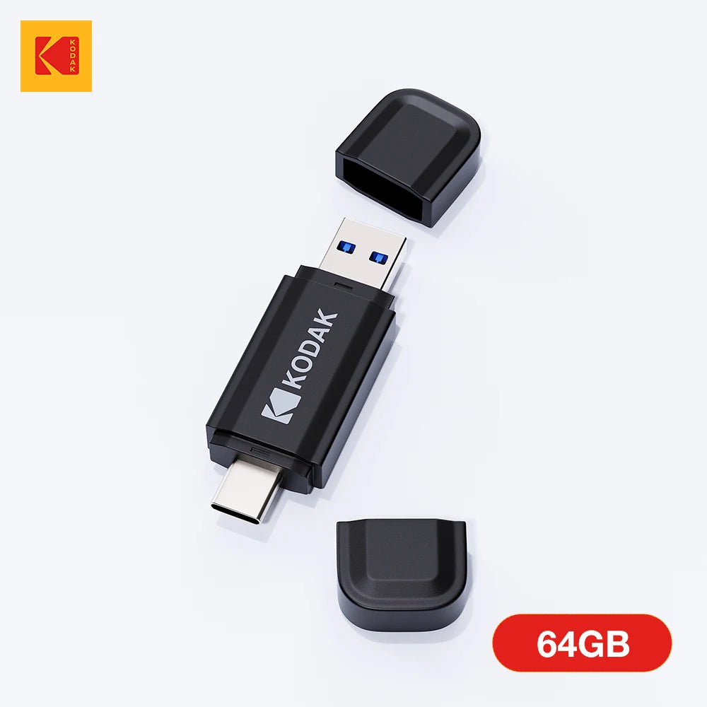 KODAK K143D USB 3.2 & Type-C Flash Drive 128GB 64GB 32GB OTG High Speed Pen Drive Memory Stick for Phone Computer Zpaxo 64GB