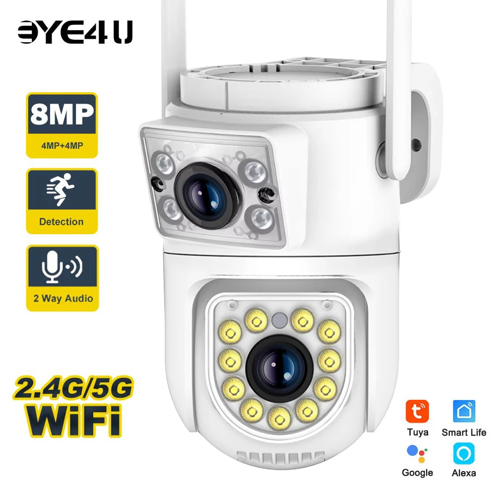4K 8MP Tuya WiFi Camera HD 2.4G/5G Auto Tracking Outdoor PTZ Cameras Security Protection Video Surveillance Cam Google Home Zpaxo