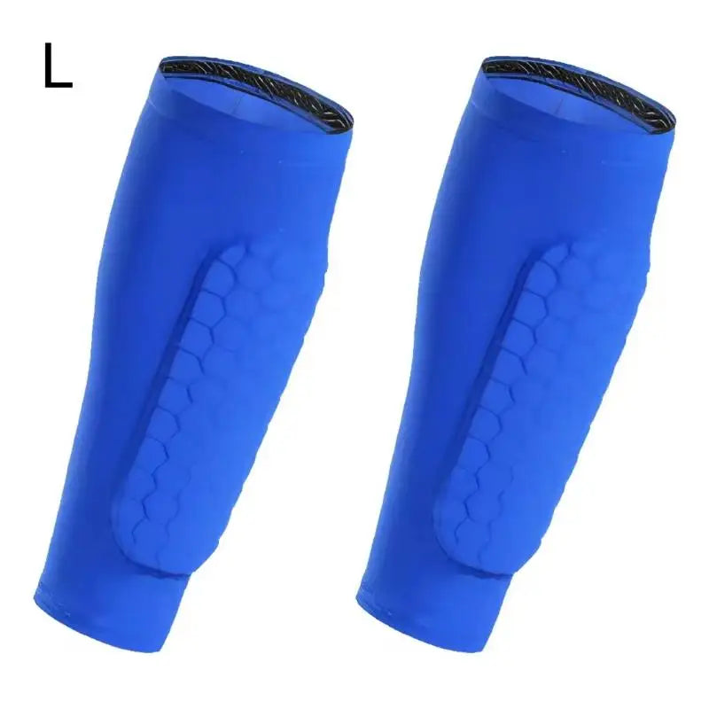 Shin Splints Soccer Sleeve Honeycomb Padding Ski Leggings Calf Zpaxo Blue L