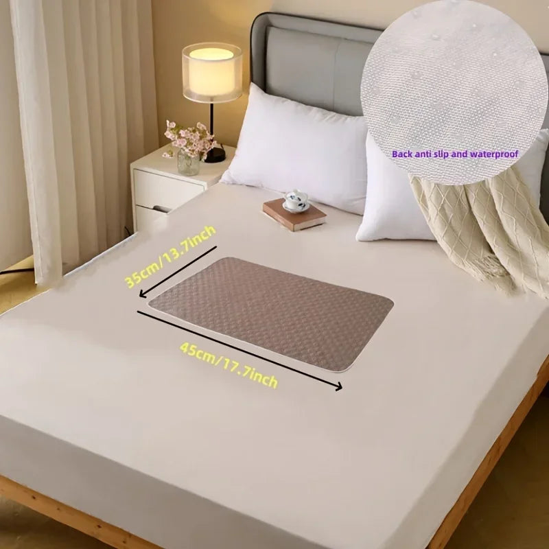 Washable Incontinence Pads for Elderly & Pets - Leak-Proof Bed Care Mats, Ideal for Menstruation & Home Use, Multiple Sizes Zpaxo brown-35x45cm