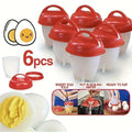 6-Piece Silicone Egg Poachers Non-stick Heat-resistant Cooking Cups