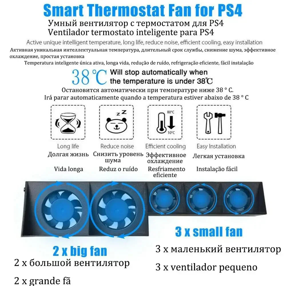 PS4 / PS4 Pro / PS4 Slim Cooling Fan Stand & Console Holder Console Cooling Stand Zpaxo